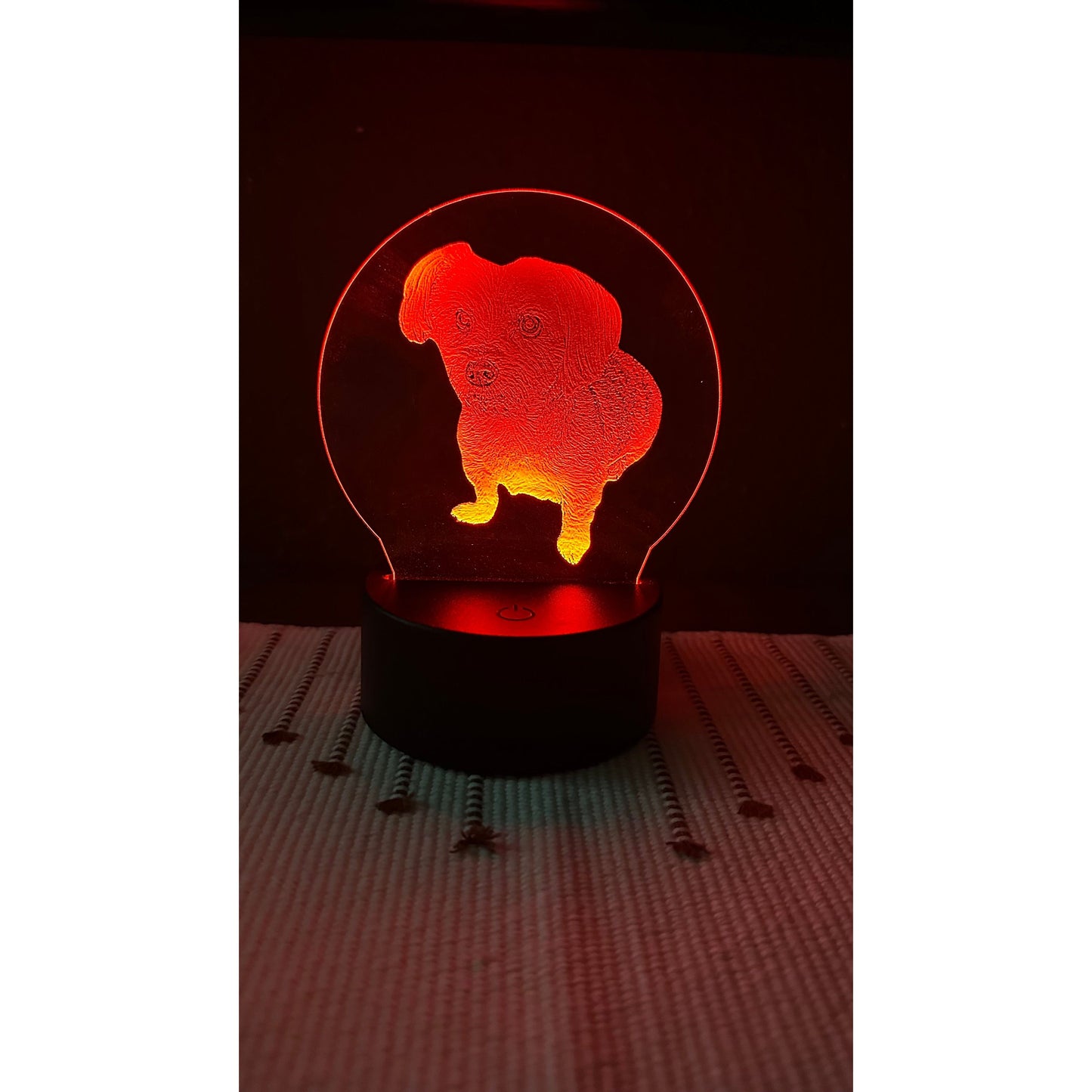 Custom Picture or Image Engraved in Acrylic with LED Light Base