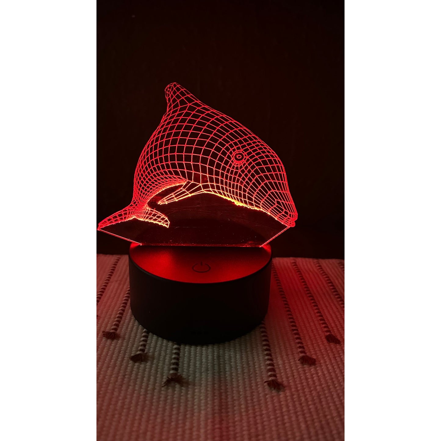 Dolphin Engraved in Acrylic with LED Light Base